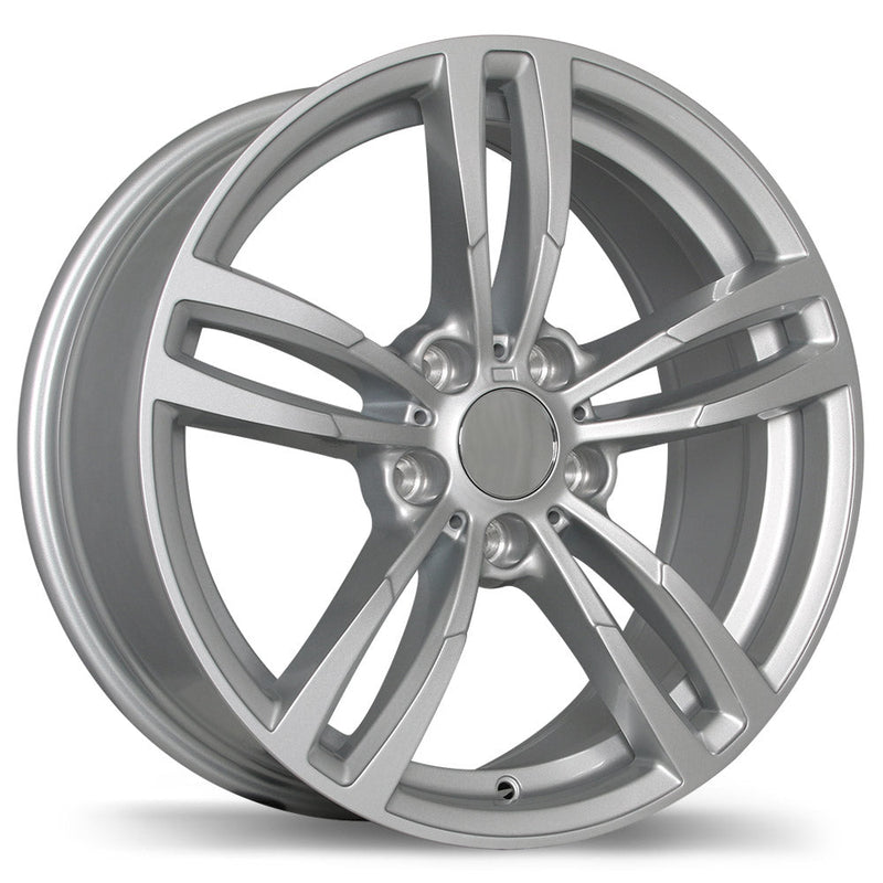 Replika - R163A - Silver - Gloss Silver - 18" x 8", 25 Offset, 5x120 (Bolt Pattern), 72.6mm HUB