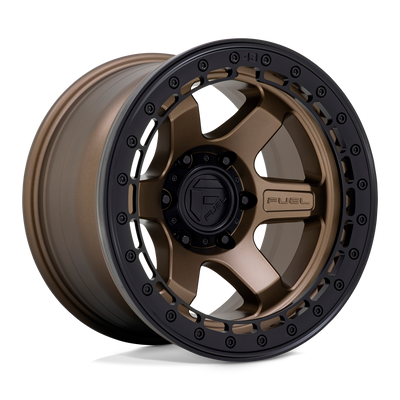 Fuel - D124 BLOCK BEADLOCK - Bronze - MATTE BRONZE WITH MATTE BLACK RING - 17" x 9", -15 Offset, 6x135 (Bolt Pattern), 87.1mm HUB