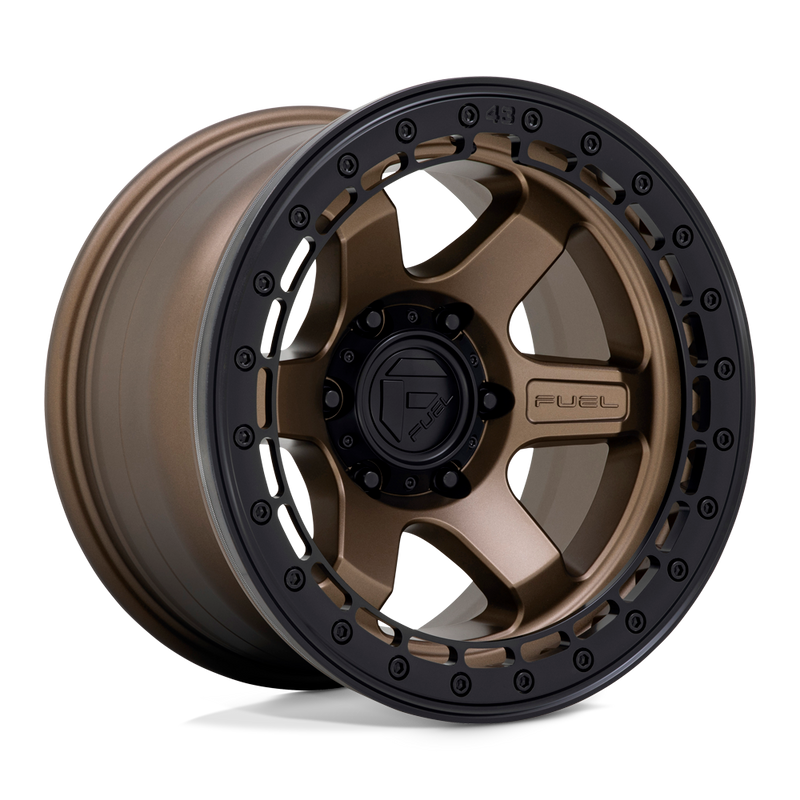 Fuel - D124 BLOCK BEADLOCK - Bronze - MATTE BRONZE WITH MATTE BLACK RING - 17" x 9", -15 Offset, 6x135 (Bolt Pattern), 87.1mm HUB