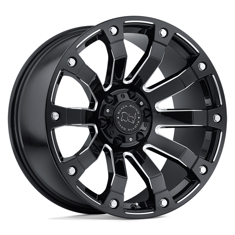 Black Rhino - SELKIRK - Black - Gloss Black Milled - 17" x 9", 12 Offset, 6x135 (Bolt Pattern), 87.1mm HUB