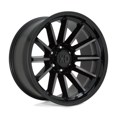 XD Series - XD855 LUXE - Black - GLOSS BLACK MACHINED WITH GRAY TINT - 22" x 10", -18 Offset, 6x139.7 (Bolt Pattern), 106.1mm HUB