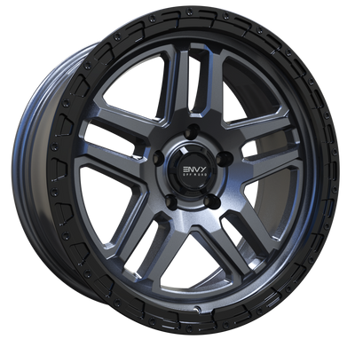 Envy Wheels - FFT-9 - Black - LIQUID METAL / GLOSS BLACK BEADLOCK - 17" x 8", 26 Offset, 5x110 (Bolt Pattern), 65.1mm HUB