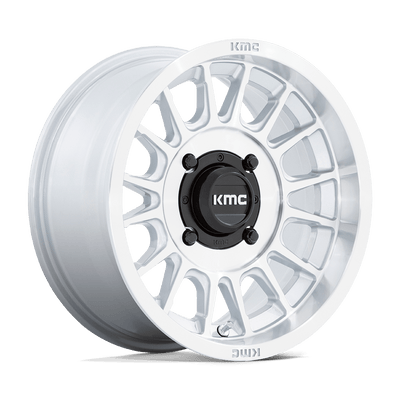 KMC Powersports - KS138 IMPACT UTV - Silver - SILVER WITH MACHINED FACE - 15" x 7", 10 Offset, 4x137 (Bolt Pattern), 96mm HUB
