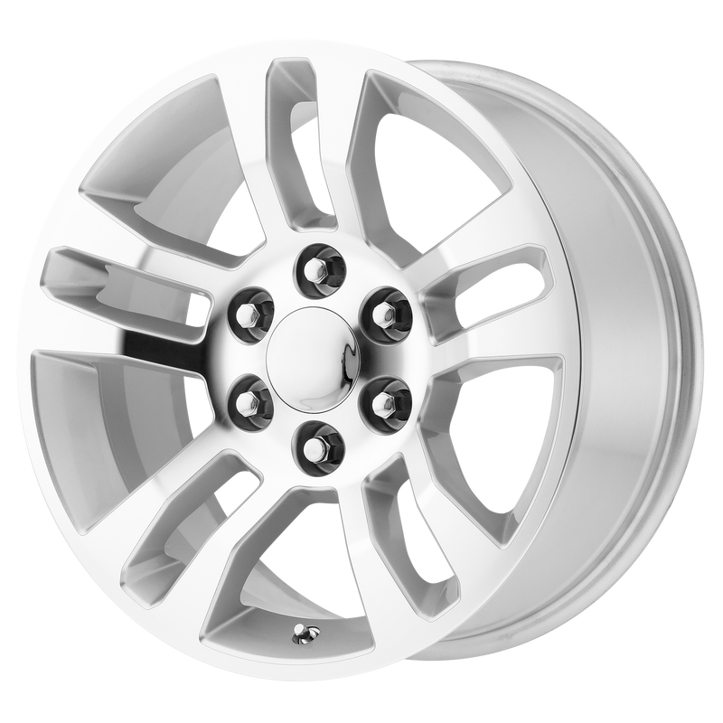 OE Creations - PR175 - Gunmetal - SILVER MACHINED - 18" x 8", 24 Offset, 6x139.7 (Bolt Pattern), 78.1mm HUB