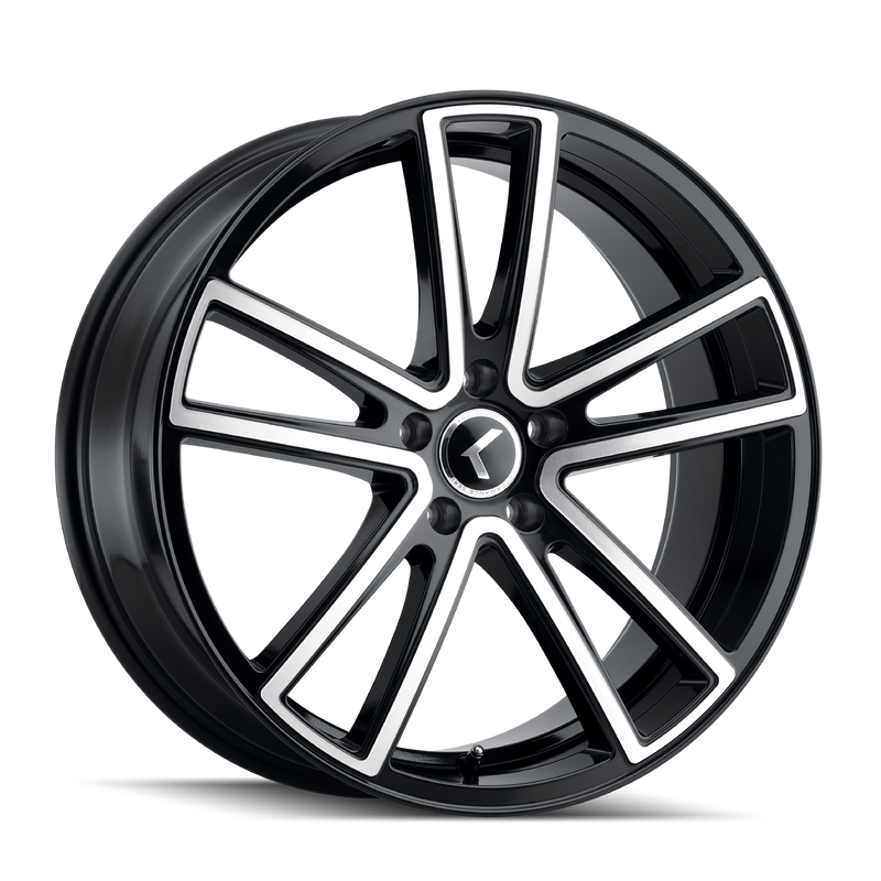Kraze Wheels - KR190 - Black - BLACK/MACHINED FACE - 18" x 8", 40 Offset, 5x115 (Bolt Pattern), 72.6mm HUB