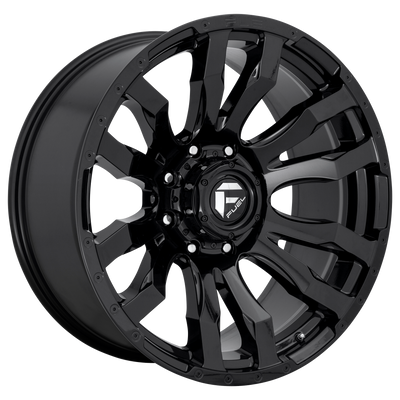 Fuel - D675 BLITZ - Black - GLOSS BLACK - 16" x 8", 1 Offset, 5x139.7 (Bolt Pattern), 108mm HUB