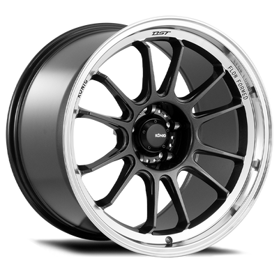 Konig - Hypergram - Gunmetal - Metallic Carbon With Machined Lip - 16" x 7.5", 38 Offset, 5x114.3 (Bolt Pattern), 73.1mm HUB