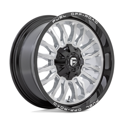Fuel - D798 ARC - Silver - SILVER BRUSHED FACE WITH MILLED BLACK LIP - 20" x 9", 1 Offset, 8x180 (Bolt Pattern), 124.2mm HUB
