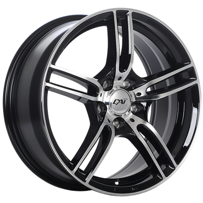 Dai Alloys - Mazza - Black - Gloss Black - Machined Face - 15" x 6.5", 40 Offset, 4x100 (Bolt Pattern), 73.1mm HUB