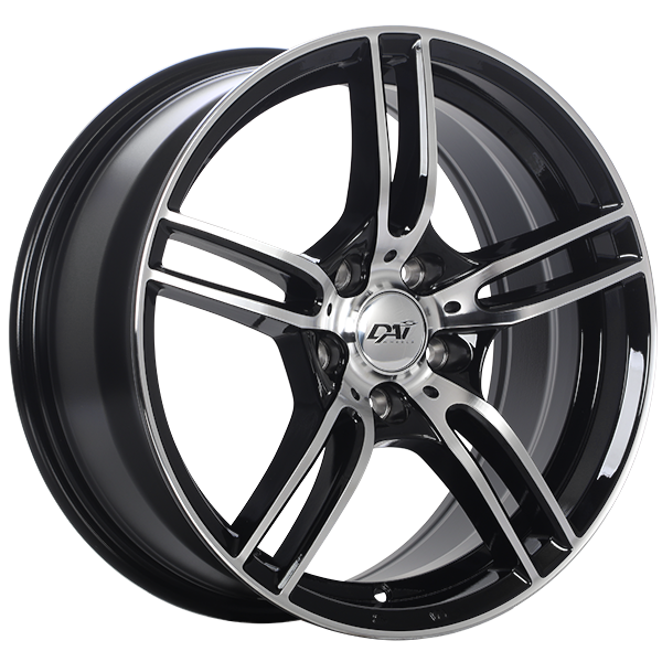 Dai Alloys - Mazza - Black - Gloss Black - Machined Face - 15" x 6.5", 40 Offset, 4x100 (Bolt Pattern), 73.1mm HUB