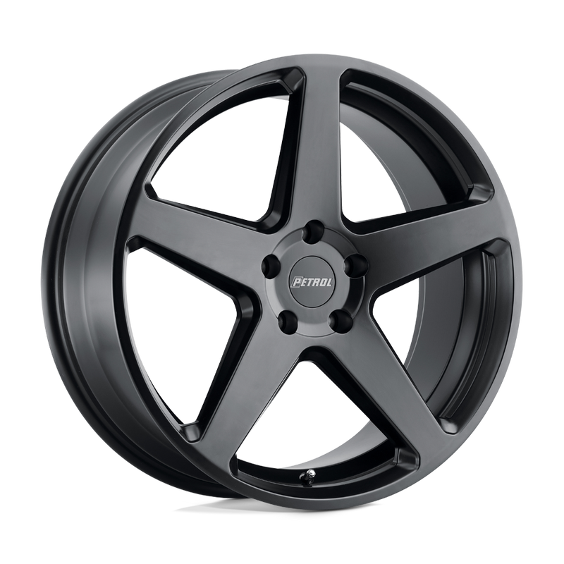 Petrol Wheels - P2C - Black - SEMI GLOSS BLACK - 20" x 8.5", 40 Offset, 5x112 (Bolt Pattern), 66.6mm HUB