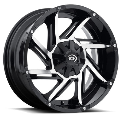 Vision Wheel Off-Road - 422 PROWLER - Black - GLOSS BLACK MACHINED FACE - 18" x 9", 12 Offset, 6x135/139.7 (Bolt Pattern), 106.2mm HUB