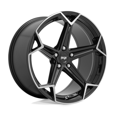 Niche - N259 ARROW - Black - GLOSS BLACK BRUSHED - 20" x 10.5", 27 Offset, 5x112 (Bolt Pattern), 66.6mm HUB