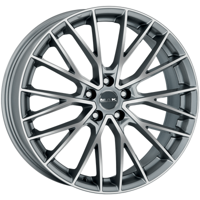 Mak Wheels - SPECIALE - Gunmetal - GRAPHITE MIRROR FACE - 19" x 8.5", 30 Offset, 5x112 (Bolt Pattern), 66.6mm HUB