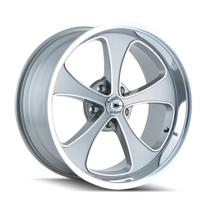 Ridler - 645 - Grey - GREY/MACHINED FACE/POLISHED LIP - 20" x 8.5", 0 Offset, 5x114.3 (Bolt Pattern), 83.8mm HUB