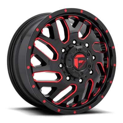 Fuel - D656 TRITON - Black - GLOSS BLACK RED TINTED CLEAR - 20" x 8.25", 105 Offset, 8x200 (Bolt Pattern), 142mm HUB