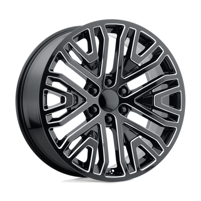 OE Creations - PR197 - Black - GLOSS BLACK MILLED - 22" x 9", 28 Offset, 6x139.7 (Bolt Pattern), 78.1mm HUB