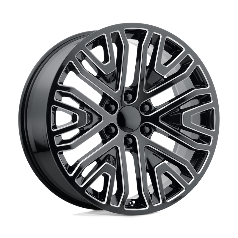 OE Creations - PR197 - Black - GLOSS BLACK MILLED - 22" x 9", 28 Offset, 6x139.7 (Bolt Pattern), 78.1mm HUB