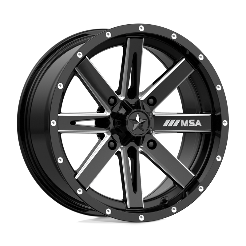 MSA Offroad Wheels - M41 BOXER - Black - GLOSS BLACK MILLED - 16" x 7", 10 Offset, 4x156 (Bolt Pattern), 132mm HUB