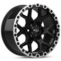 RTX Wheels - Storm - Black - Gloss Black Milled with Machined Lip - 20" x 9", 20 Offset, 6x139.7 (Bolt pattern), 106.10mm HUB