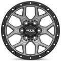 RTX Wheels - Storm - Gunmetal - Matte Gunmetal with Black Lip And Milled Rivets - 20" x 9", 20 Offset, 6x139.7 (Bolt pattern), 106.10mm HUB