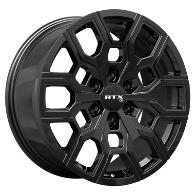 RTX Wheels - GM-08 - Black - Gloss Black - 17" x 9", 20 Offset, 6x139.7 (Bolt pattern), 78.10mm HUB