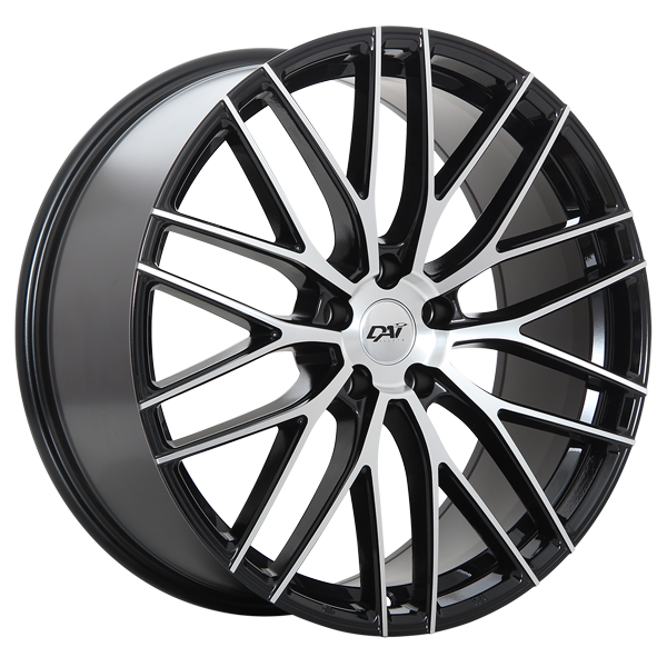 Dai Alloys - Rennsport - Black - Gloss Black - Machined Face - 17" x 7", 45 Offset, 5x114.3 (Bolt Pattern), 73.1mm HUB