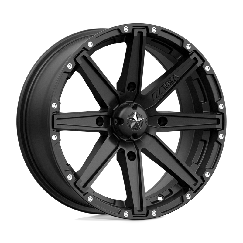 MSA Offroad Wheels - M33 CLUTCH - Black - SATIN BLACK - 16" x 7", 10 Offset, 4x156 (Bolt Pattern), 132mm HUB