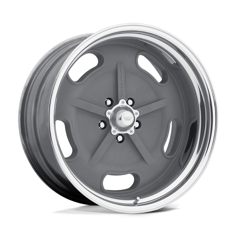 American Racing Vintage - VN470 SALT FLAT - Gunmetal - MAG GRAY CENTER POLISHED BARREL - 18" x 9.5", -5 Offset, 5x127 (Bolt Pattern), 83.1mm HUB