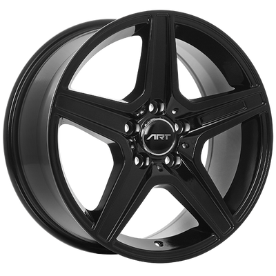 ART - Replica 21 - Black - Gloss Black - 17" x 8", 45 Offset, 5x112 (Bolt Pattern), 66.6mm HUB