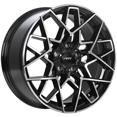ART - Replica 192 - Black - Gloss Black - Machined Face - 18" x 8", 35 Offset, 5x120 (Bolt Pattern), 72.6mm HUB