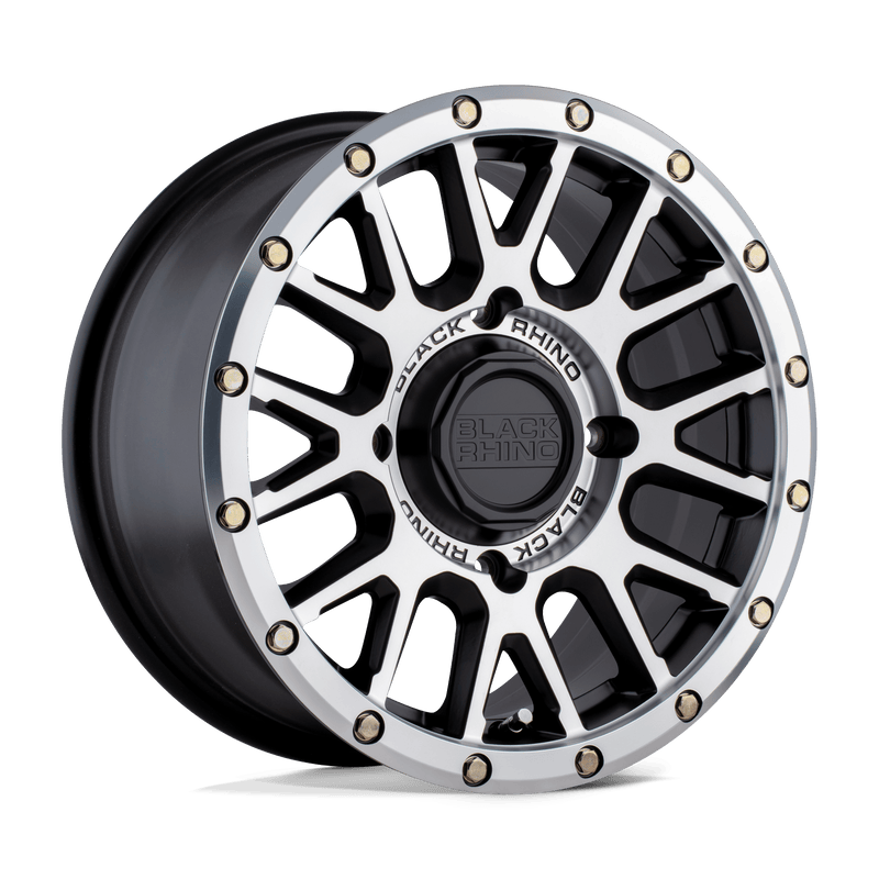 Black Rhino Powersports - LA PAZ UTV - Black - SEMI GLOSS BLACK WITH MACHINED FACE - 15" x 7", 36 Offset, 4x137 (Bolt Pattern), 106.1mm HUB