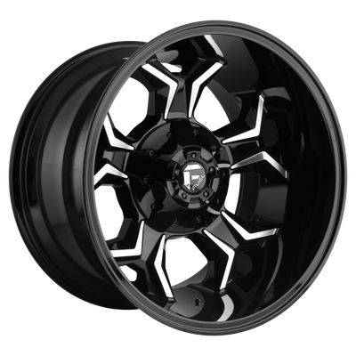 Fuel - D606 AVENGER - Black - GLOSS BLACK MILLED - 22" x 12", -44 Offset, 6x135/139.7 (Bolt Pattern), 106.1mm HUB