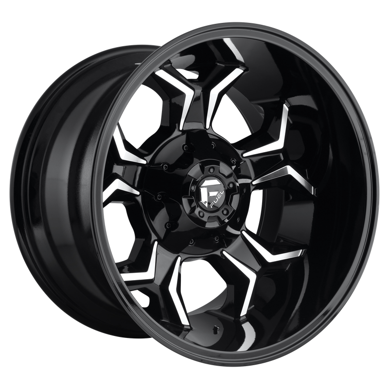 Fuel - D606 AVENGER - Black - GLOSS BLACK MILLED - 22" x 12", -44 Offset, 6x135/139.7 (Bolt Pattern), 106.1mm HUB