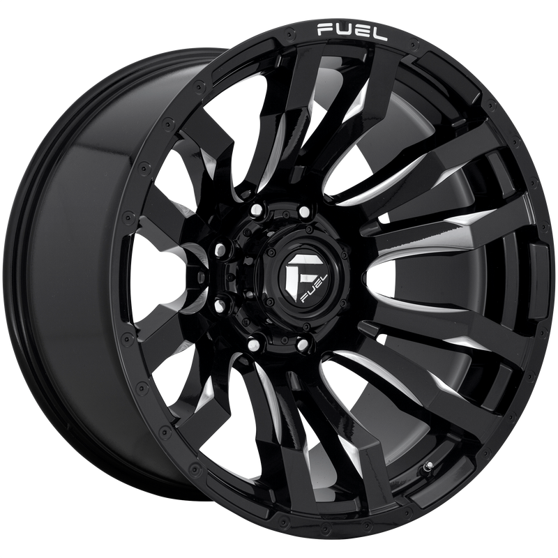 Fuel - D673 BLITZ - Black - GLOSS BLACK MILLED - 17" x 9", -12 Offset, 6x135 (Bolt Pattern), 87.1mm HUB