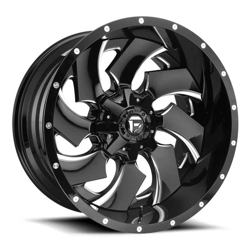 Fuel - D240 CLEAVER - Polished - CHROME PLATED GLOSS BLACK LIP - 20" x 9", 20 Offset, 8x170 (Bolt Pattern), 125.1mm HUB