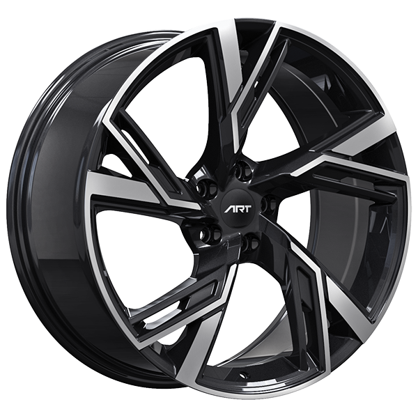 ART - Replica 230 - Black - Gloss Black - Machined Face - 20" x 9", 25 Offset, 5x112 (Bolt Pattern), 66.5mm HUB