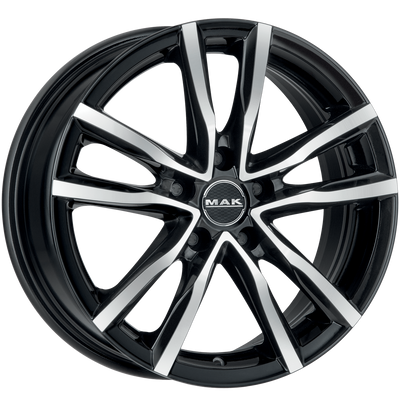 Mak Wheels - MILANO - Black - BLACK MIRROR - 17" x 8", 30 Offset, 5x112 (Bolt Pattern), 76mm HUB