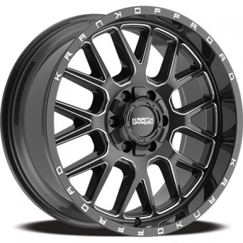 KranK Off-road - Fuse - Black - Gloss Black Milled - 20" x 9", 0 Offset, 6x135/139.7 (Bolt Pattern), 108mm HUB