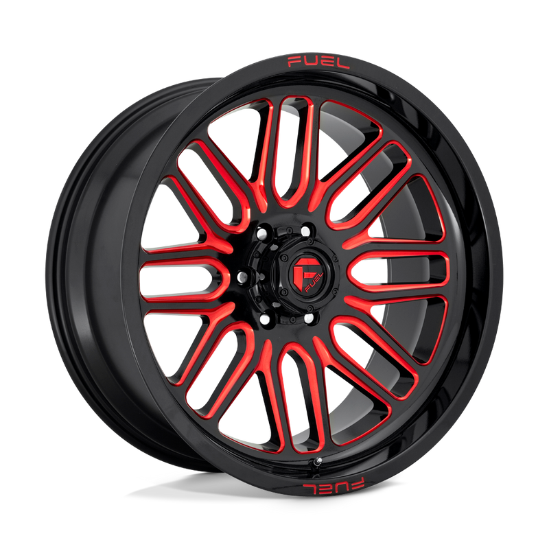 Fuel - D663 IGNITE - Black - GLOSS BLACK RED TINTED CLEAR - 20" x 10", -19 Offset, 6x139.7 (Bolt Pattern), 106.1mm HUB