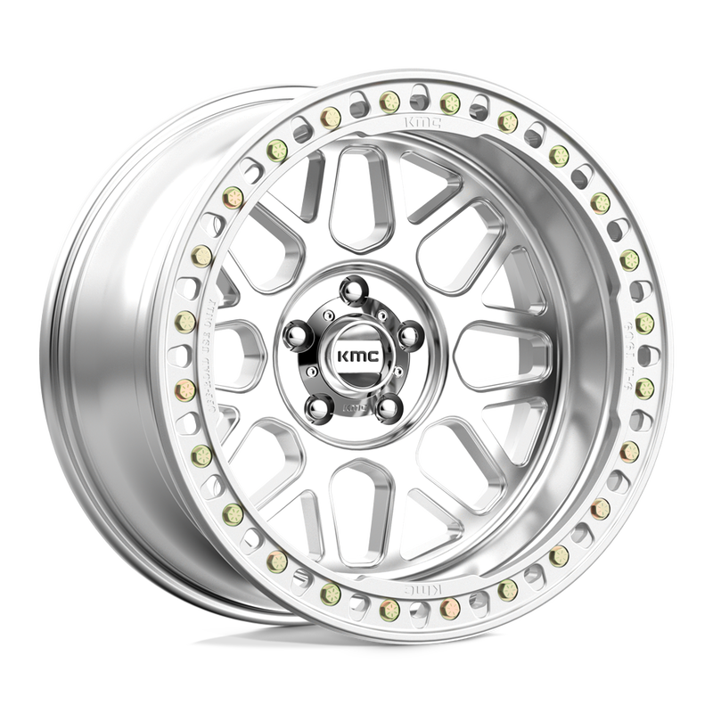 KMC Wheels - KM235 GRENADE CRAWL BEADLOCK - Silver - MACHINED - 20" x 10", -48 Offset, 5x127 (Bolt Pattern), 71.5mm HUB