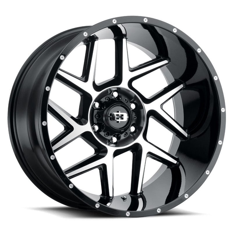 Vision Wheel Off-Road - 360 SLIVER - Black - Gloss Black Machined Face - 22" x 12", -51 Offset, 8x170 (Bolt Pattern), 125.2mm HUB