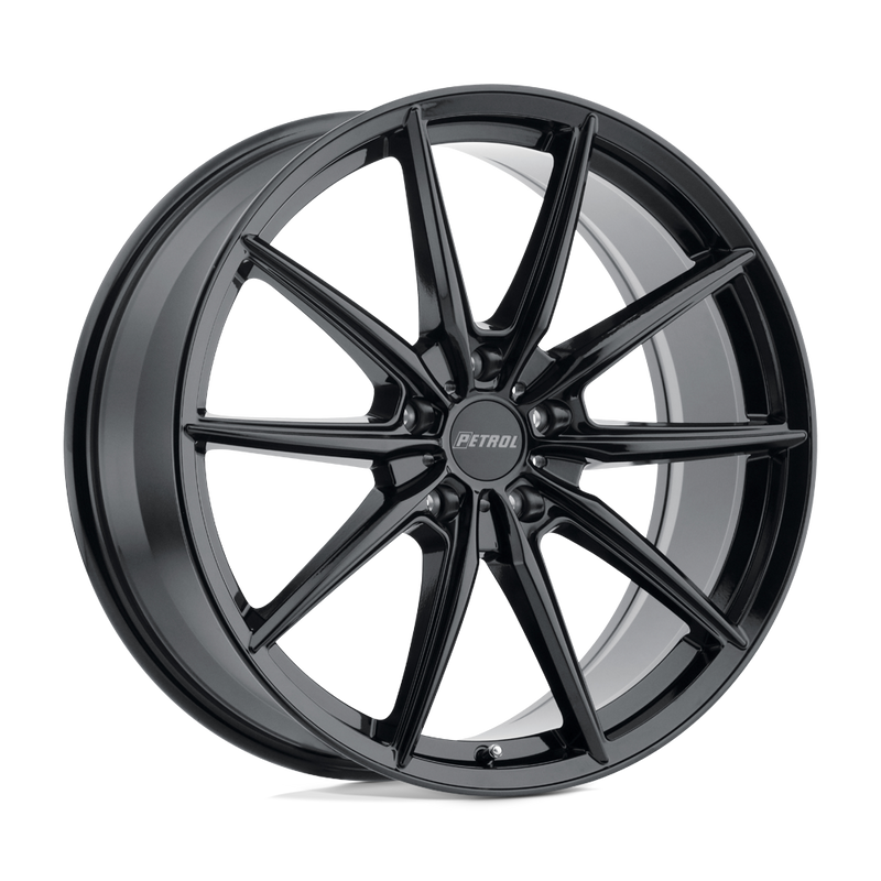 Petrol Wheels - P4B - Black - GLOSS BLACK - 19" x 8", 40 Offset, 5x112 (Bolt Pattern), 76.1mm HUB