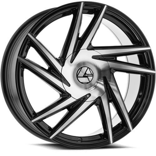 Azara - AZA-529 - Black - Gloss Black Machined - 26" x 8.5", 35 Offset, 5x112/114.3 (Bolt pattern), 74.1mm HUB