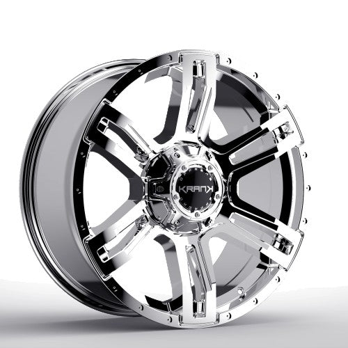 KranK Off-road - Caliper - Chrome - Chrome - 20" x 9", 18 Offset, 6x135/139.7 (Bolt Pattern), 108mm HUB