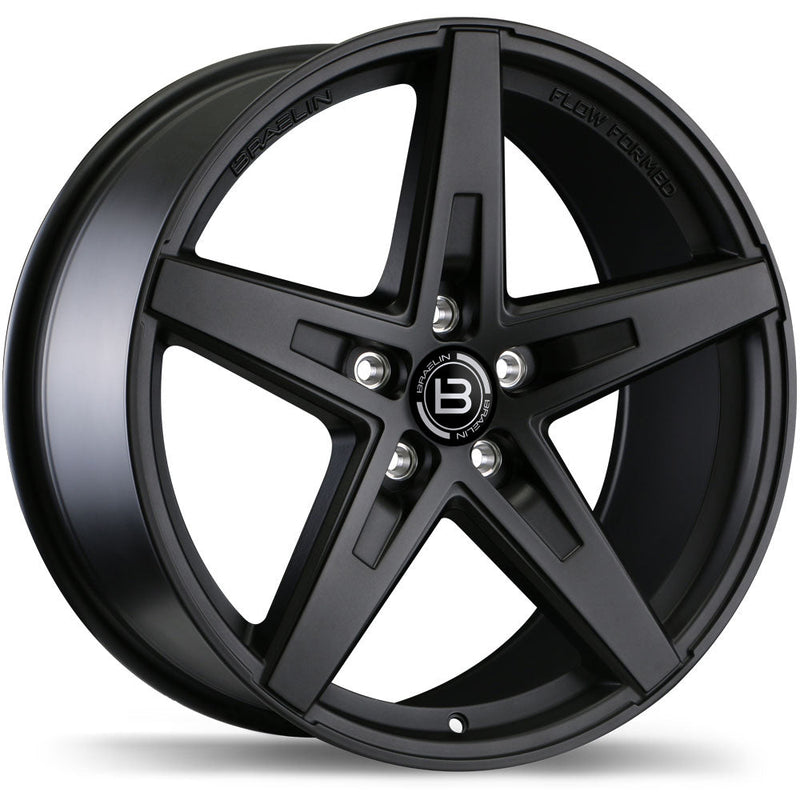 Braelin - BR08 - Black - Matte Black - 20" x 8.5", 45 Offset, 5x108 (Bolt Pattern), 67.1mm HUB