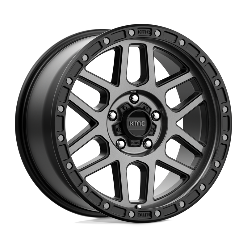 KMC Wheels - KM544 MESA - Black - SATIN BLACK WITH GRAY TINT - 18" x 9", 18 Offset, 5x127 (Bolt Pattern), 71.5mm HUB