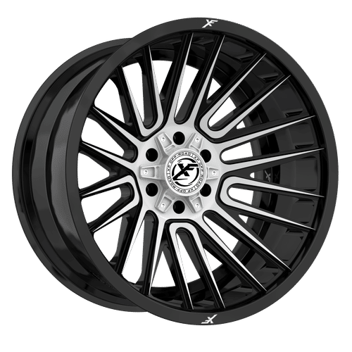 XF Off-Road - XF-234 - Black - Gloss Black Machined - 22" x 12", -44 Offset, 8x165.1/170 (Bolt pattern), 125.2mm HUB
