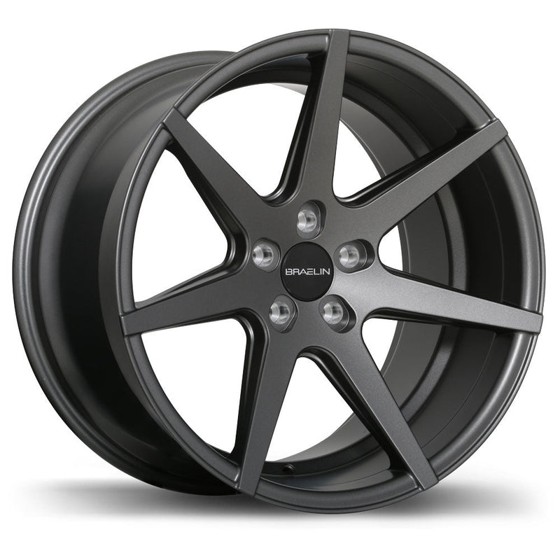 Braelin - BR07 - Gunmetal - Matte Gunmetal - 19" x 11", 30 Offset, 5x112 (Bolt Pattern), 66.6mm HUB