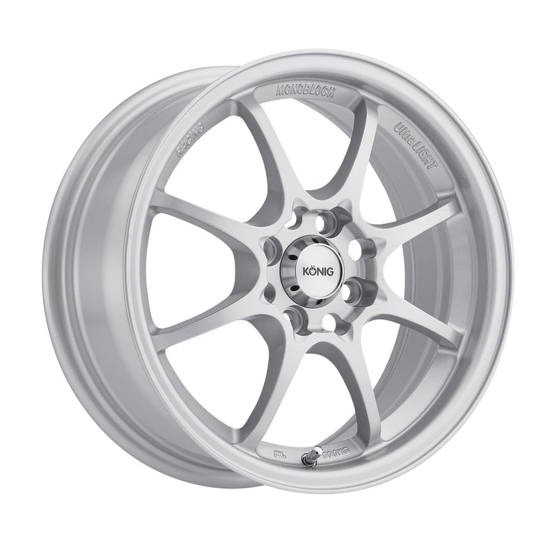 Konig - Helium - Silver - Silver - 15" x 6.5", 40 Offset, 4x100 (Bolt Pattern), 73.1mm HUB